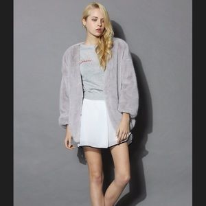 Ultra Comfy Faux Fur Coat in Grey